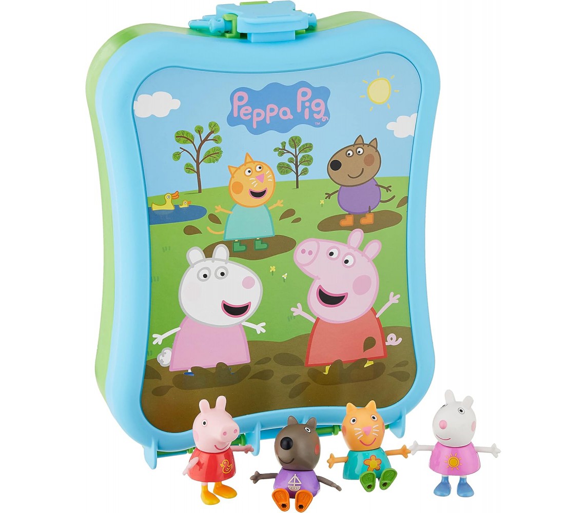 copy of PEPPA PIG Box Set 4 Figures 7cm Carry Along Friends Pack with CASE Original HASBRO F2461