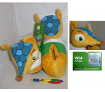 SLIPPERS Peluche FULECO Mascotte MONDIALI 2014 Official SLIPPERS BRAZIL FIFA