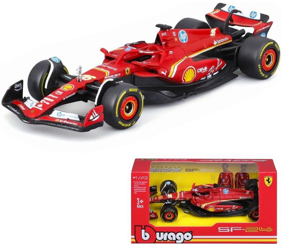 copy of Modellino FERRARI SF 1000 GP di Austria 2020 1/43 12cm di LECLERC 16 Originale Die Cast Bburago Race 18-36823