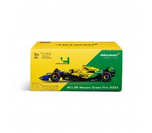 McLAREN MCL38 MONACO GP 2024 LANDO NORRIS 4 With Helmet DieCast Model Formula 1 Car Scale 1/43 14cm Die Cast Bburago 38214