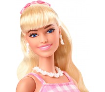 Doll BARBIE THE MOVIE Margot Robbie as Barbie with Pink and White Gingham Dress Original HPJ96