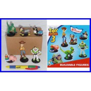 TOY STORY Disney SET 6 Figure Buildable BUZZ WOODY REX etc. TOMY Gashapon Figures Trading