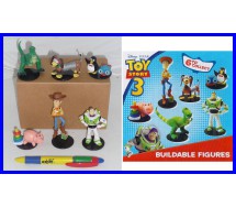 TOY STORY Disney SET 6 Figure Buildable BUZZ WOODY REX etc. TOMY Gashapon Figures Trading