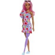Doll BARBIE Prosthetic Leg Pink Hair Floral Dress Sunglasses Serie BARBIE Fashionistas HBV21 Mattel