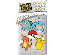 Bed Set POKEMON Pikachu Squirtle Charmander Polyester DUVET COVER 140x200