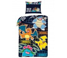 Set Letto POKEMON PIKACHU In Spiaggia Con Gli Amici COPRIPIUMINO Reversibile 140x200 Federa 70x90 Originale COTONE Bulbasaur