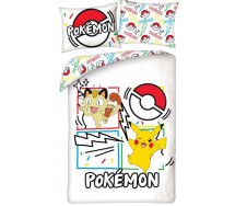 Set Letto POKEMON PIKACHU In Spiaggia Con Gli Amici COPRIPIUMINO Reversibile 140x200 Federa 70x90 Originale COTONE Bulbasaur