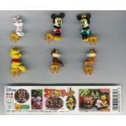 Complete SET 6 Figures DISNEY SITTING PART 1 Mickey Minnie Chip Dale Winnie YUJIN TOMY