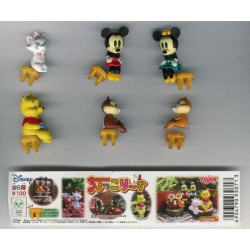 Complete SET 6 Figures DISNEY SITTING PART 1 Mickey Minnie Chip Dale Winnie YUJIN TOMY