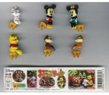 Complete SET 6 Figures DISNEY SITTING PART 1 Mickey Minnie Chip Dale Winnie YUJIN TOMY