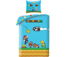 SUPER MARIO BOMBA Letto Set COPRIPIUMINO BLU Poliestere 140x200 Original