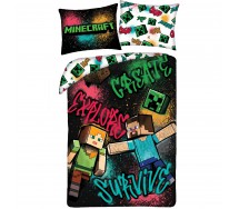 Bed Set MINECRAFT Create Explore Survive Polyester DUVET COVER 140x200 MNC-742BL