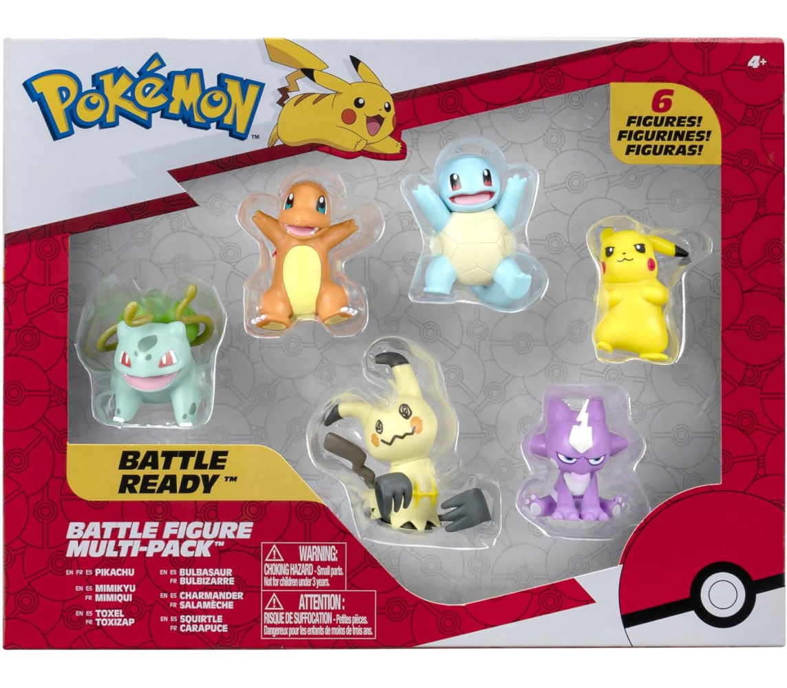 POKEMON BATTLE FIGURE Box 6 Personaggi PIKACHU Charmander Squirtle PKW2684