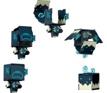 MINECRAFT Flippin' Figs WARDEN SCULK CATALYST Figures Collection 2 in 1 9cm Pixelated Design MATTEL HTL43