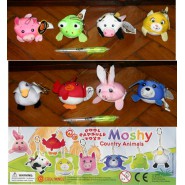 Stupendo Set MOSHI COUNTRY ANIMALS 8 Mini Peluche COOL THINGS Nuovi ANTI STRESS!