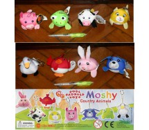 Stupendo Set MOSHI COUNTRY ANIMALS 8 Mini Peluche COOL THINGS Nuovi ANTI STRESS!