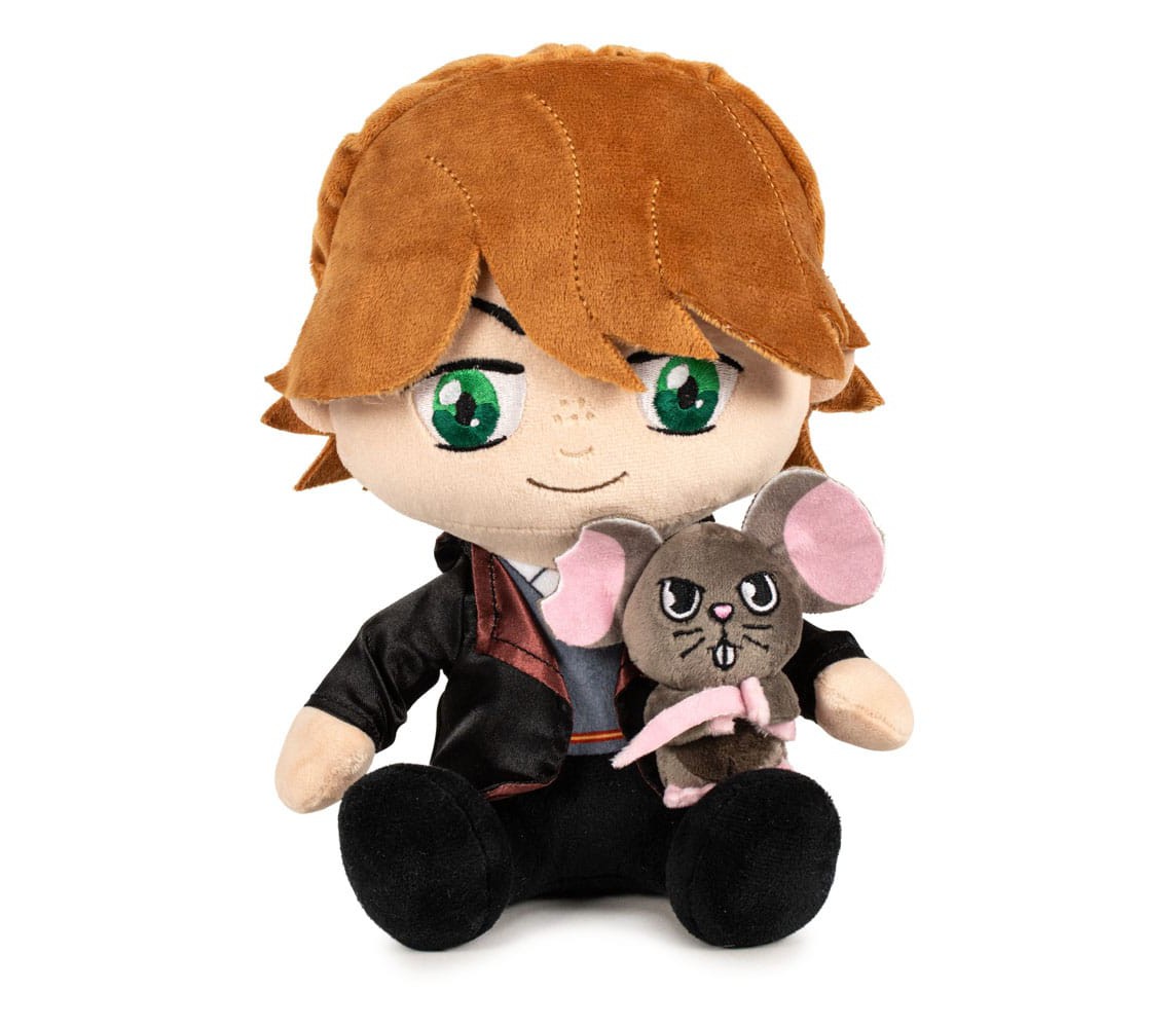 PLUSH 25cm HARRY POTTER RON sitting with RAT Scabbers ORIGINAL Warner Bros PlayByPlay