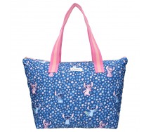 LILO and STITCH Famous Floral SHOPPING BAG 48x32x14cm ORIGINAL Vadobag Blue