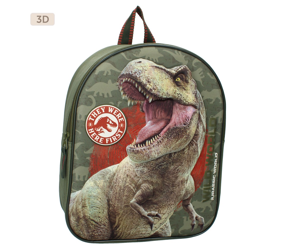 JURASSIC WORLD Backpack 3D T-REX Dino Simply Special 32x26x11cm Green Original School Sport