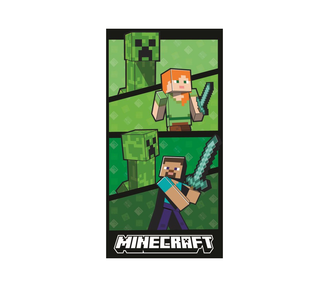 MINECRAFT Characters STEVE ALEX Beach Big Towel 70x140cm Cotton ORIGINAL Official