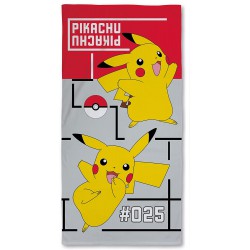 POKEMON PIKACHU 025 Asciugamano Grande TELO MARE Spiaggia 70x140cm ORIGINALE Ufficiale HALANTEX