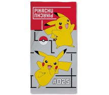 POKEMON PIKACHU 025 Asciugamano Grande TELO MARE Spiaggia 70x140cm ORIGINALE Ufficiale HALANTEX