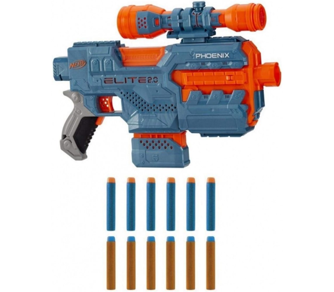 NERF PHOENIX CS-6 Automatic Motorized Rifle with 12 ELITE 2.0 Dards HASBRO E9961