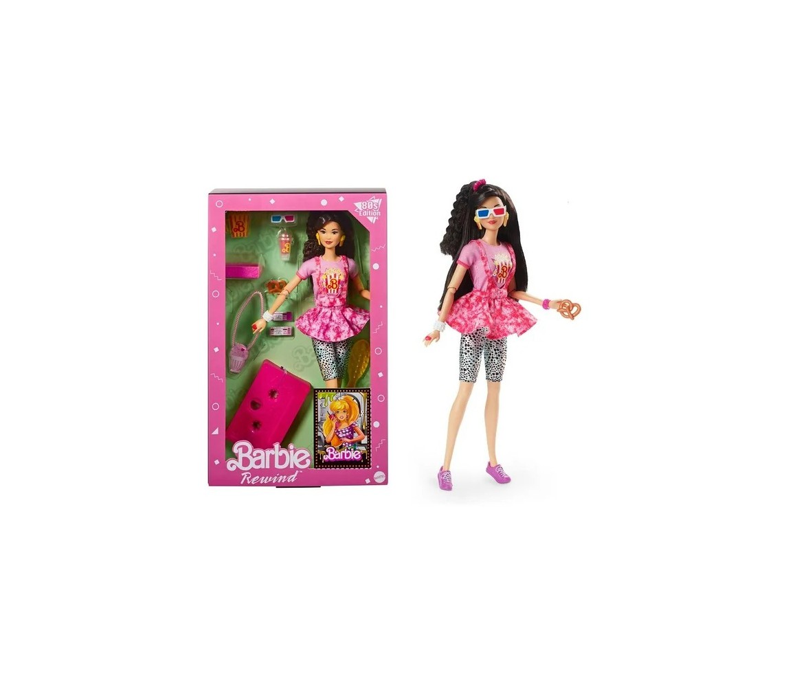 BARBIE Collezione REWIND ANNI 80 Serata CINEMA 3D ORIGINALE Mattel GTJ87