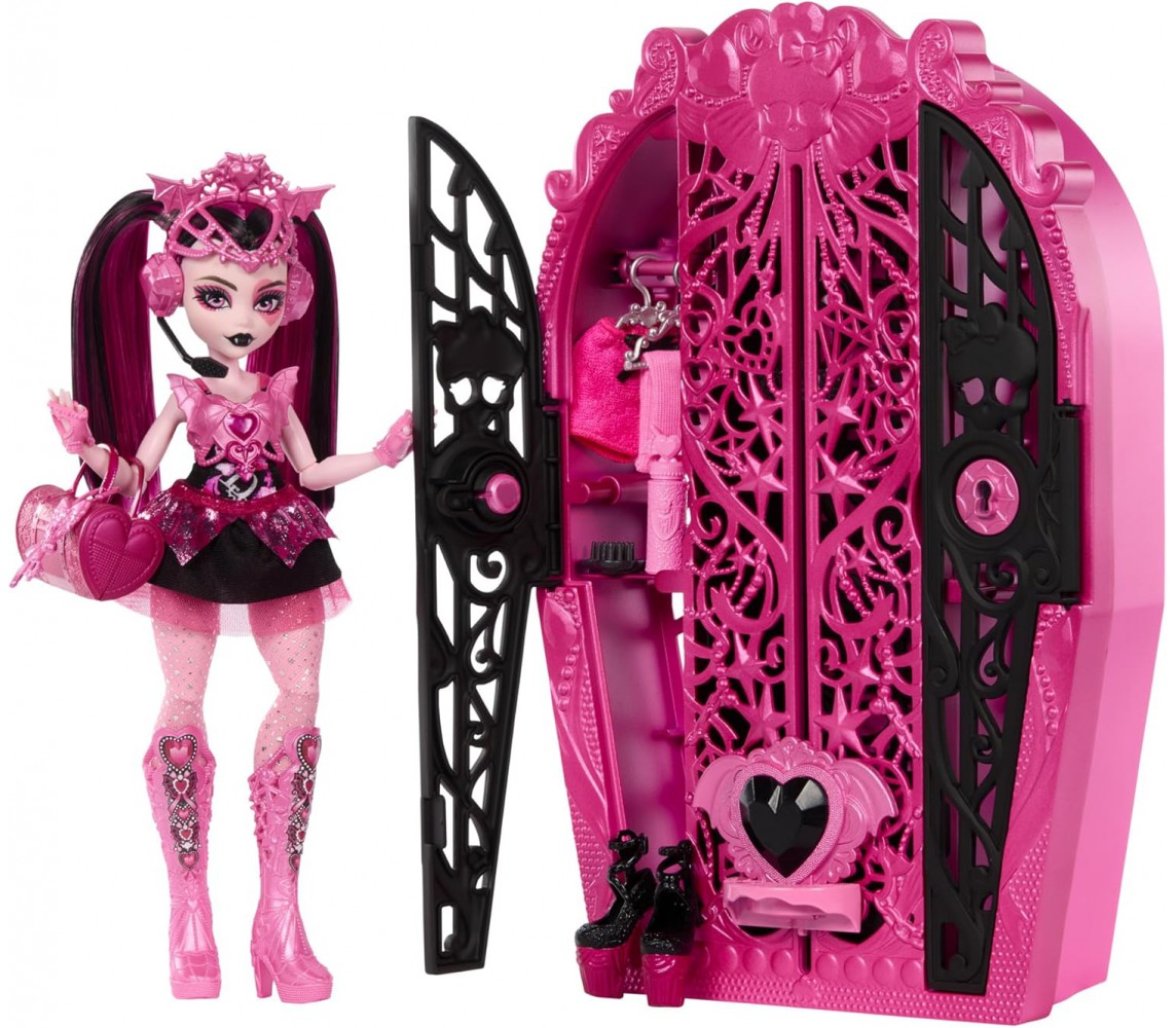 Monster High Bambola DRACULAURA Con CONFEZIONE ARMADIO Segreti Brivido HXH84