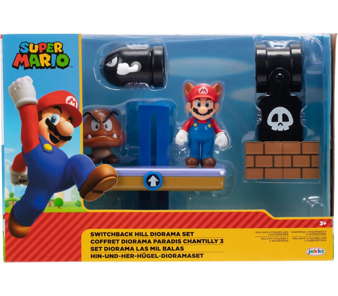 SUPER MARIO Diorama set SWITCHBACK HILL With 2 other Figure Accessories Figures Jakks Pacific