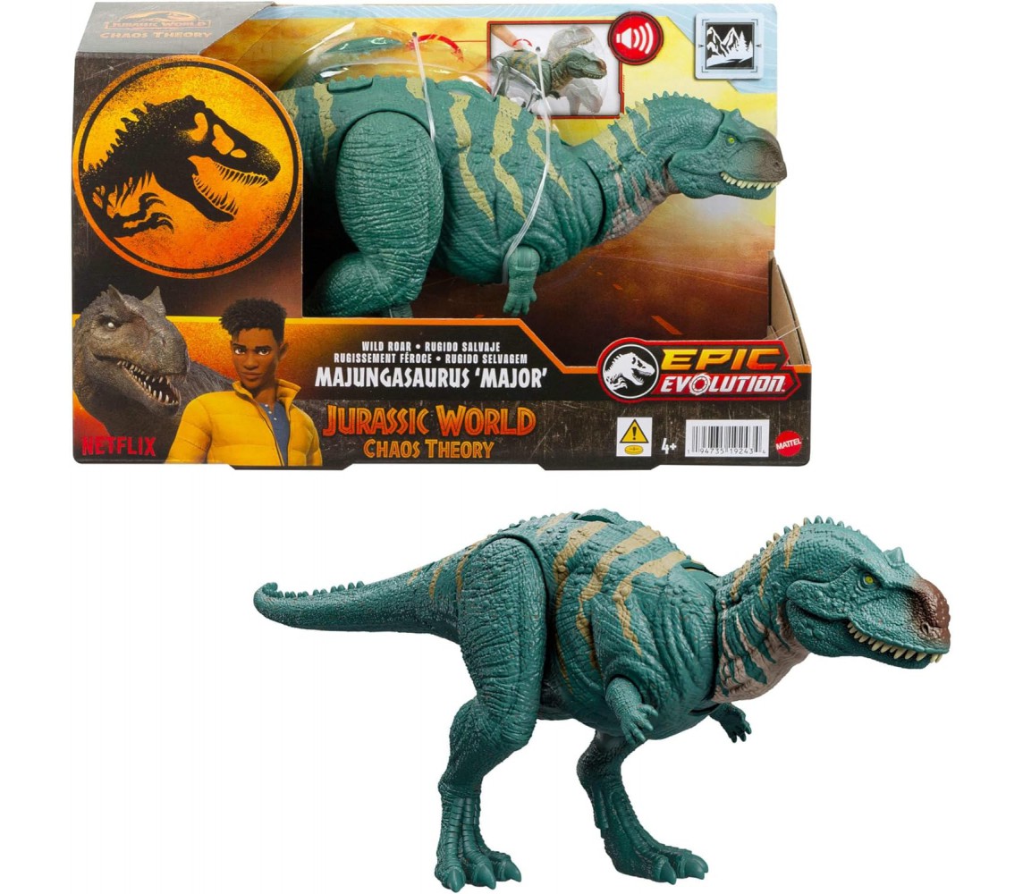 Jurassic World Wild Roar MAJUNGASAURUS Dinosaur Playset Wilde Roar Mattel HTK76