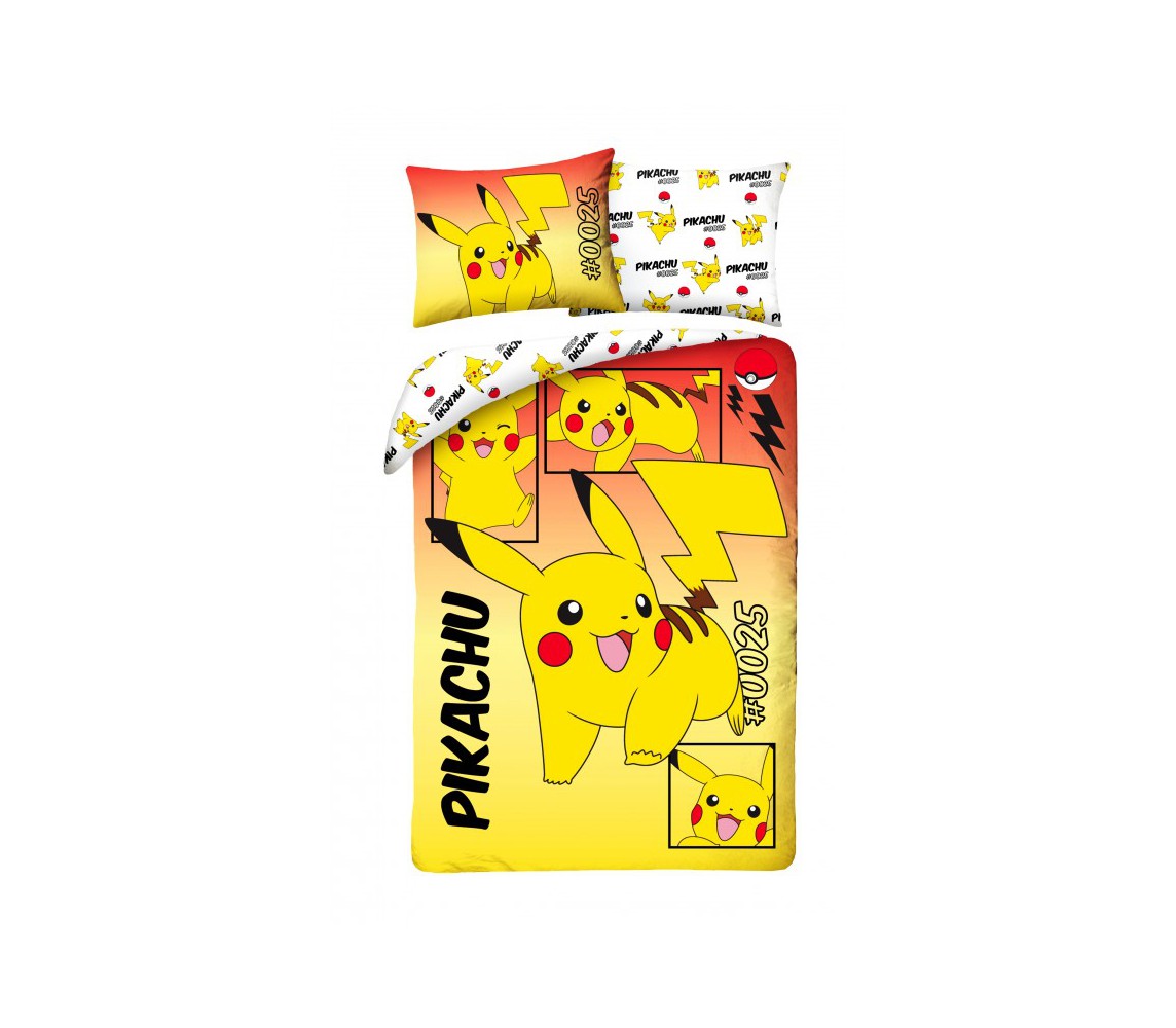 POKEMON Bed Set PIKACHU 0025 DUVET COVER 140x200 Pillow cover 70x90 Double Face Cotton POK1024