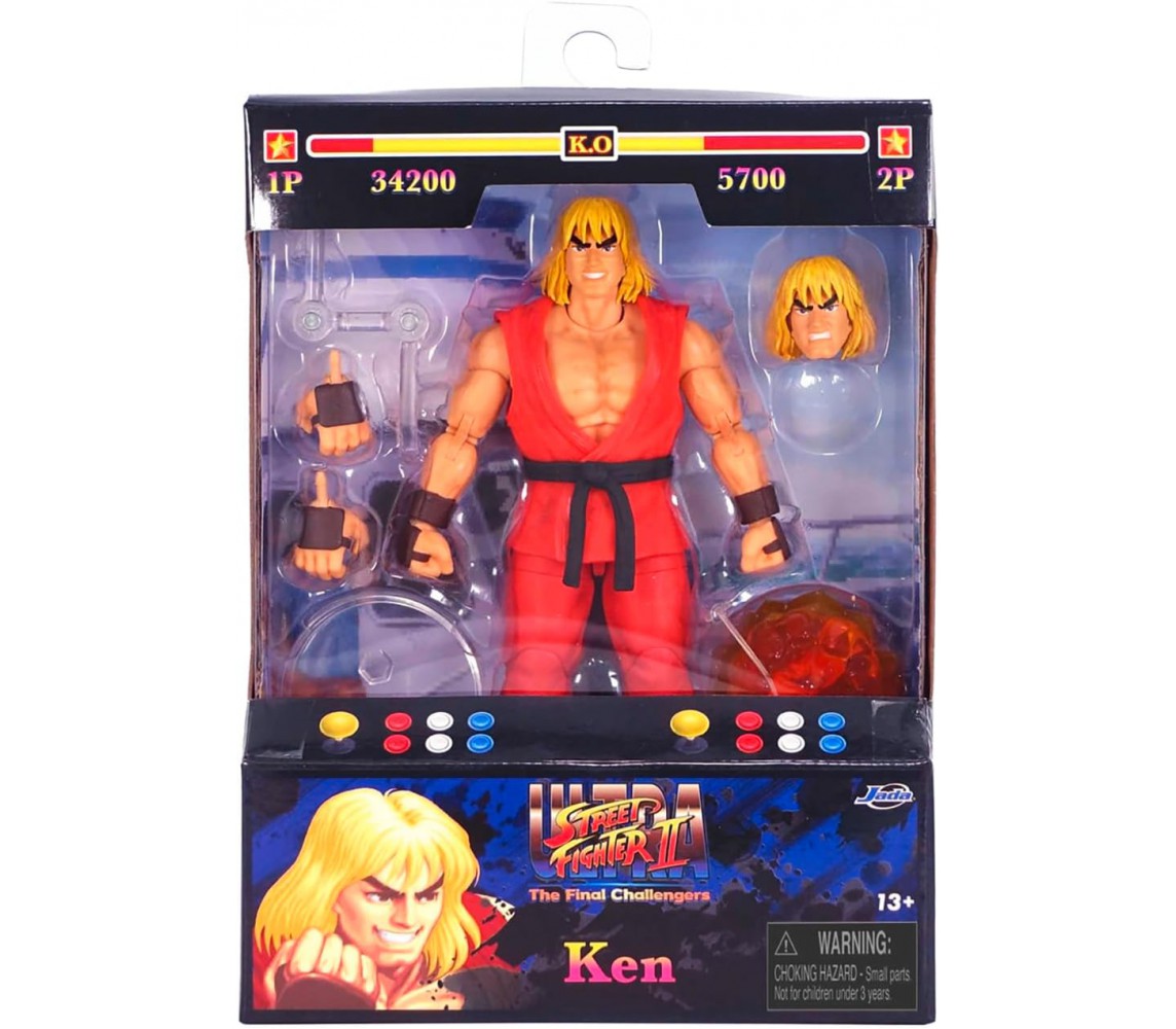 KEN Figura Action 15cm da STREET FIGHTER 2 Originale JADA Toys CAPCOM