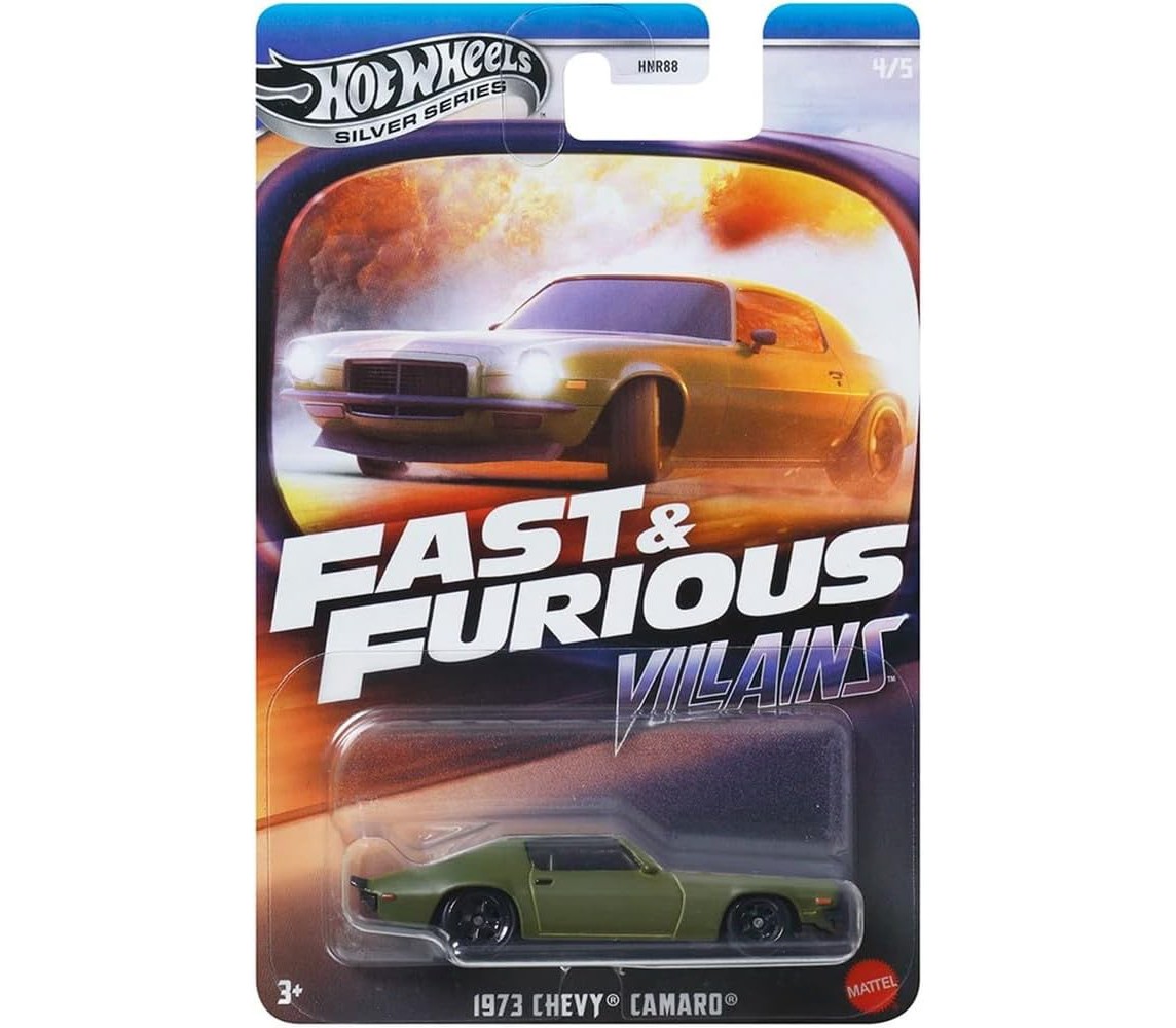 FAST FURIOUS Villains Modello Auto 1973 CHEVY CAMARO 1:64 8cm Hot Wheels JBY37