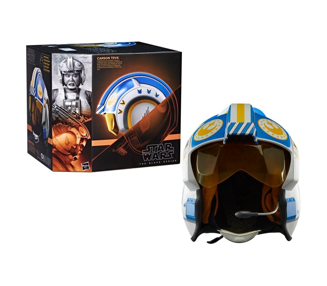 STAR WARS CASCO di CARSON TEVA Replica Luci e Suoni BLACK SERIES Hasbro F9180