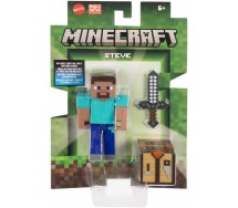 MINECRAFT mc STEVE Action Figure 8cm Pixelated Design Original MATTEL JCN28