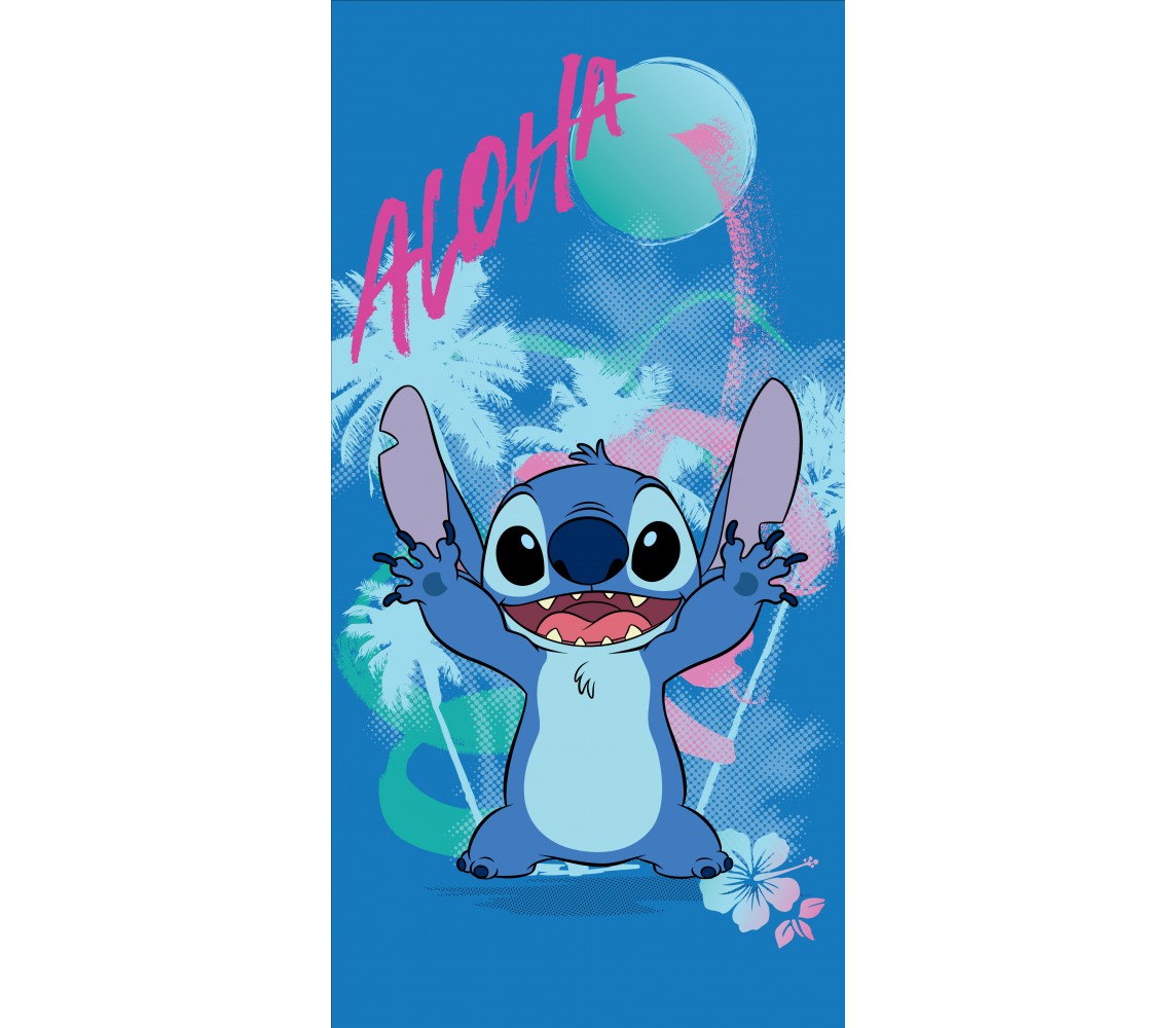 STITCH Luna Telo Mare Spiaggia GRANDE 70x140cm Cotone DISNEY HALANTEX LS-0893T