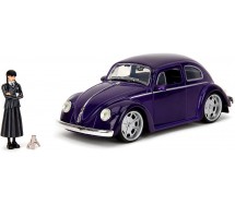 WEDNESDAY Addams VOLKSWAGEN BEETLE DieCast Car Model 20cm With Figure Scale 1/24 JADA