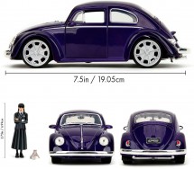 WEDNESDAY Addams VOLKSWAGEN BEETLE DieCast Car Model 20cm With Figure Scale 1/24 JADA