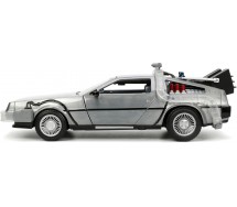 DeLorean Model Car BACK TO THE FUTURE Part 1 Die Cast with LED 1/24 Jada TIME MACHINE