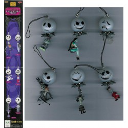 Rare SET 6 Figures WITH LIGHT Pendant NIGHTMARE BEFORE XMAS Yujin Japan