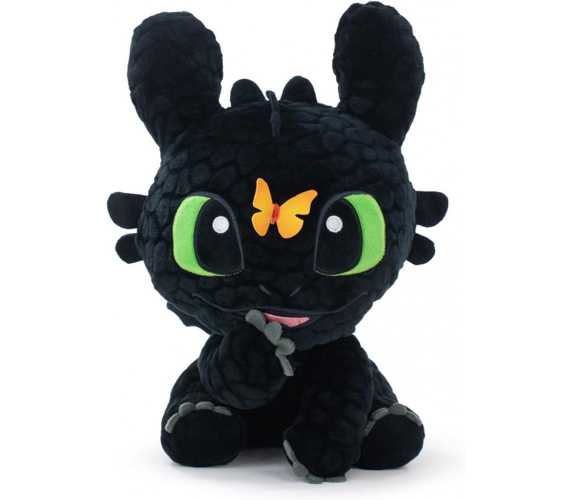 DRAGON TRAINER DARK FURY with Batterfly Dragon TOOTHLESS PLUSH 18cm from Movie 2025 ORIGINAL Dragons Play By Play