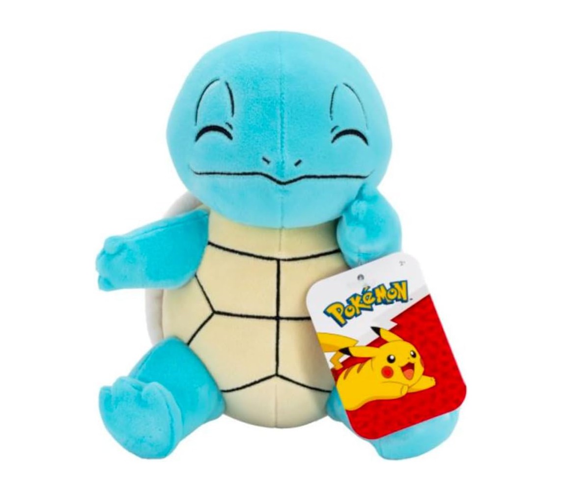 Pokemon SQUIRTLE Plush Sitting Closed Eyes 20cm Original Jazwares