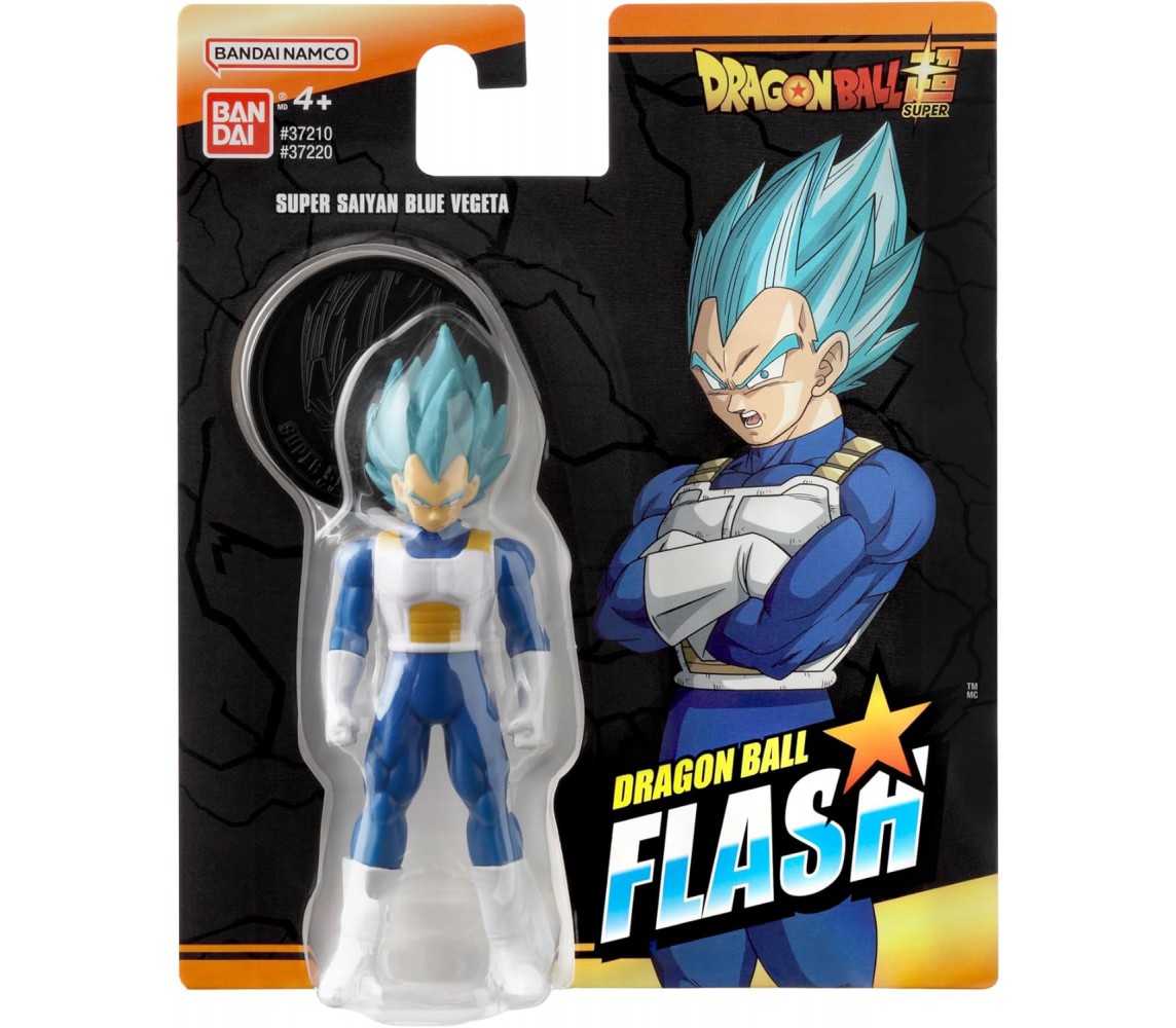 VEGETA BLU SUPER SAIYAN Action Figure 10cm DRAGON BALL FLASH Original BANDAI 37220