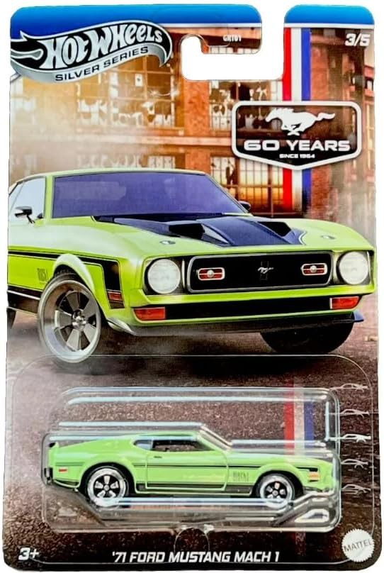 FORD MUSTANG 60 ANNI 5 Modelli DieCast 1/64 7cm Hot Wheels Silver Series - Imagen 8 de 10