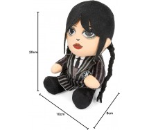 WEDNESDAY Addams PLUSH 20cm SCHOOL DRESS Soft Toy PHUNNY Kidrobot NECA