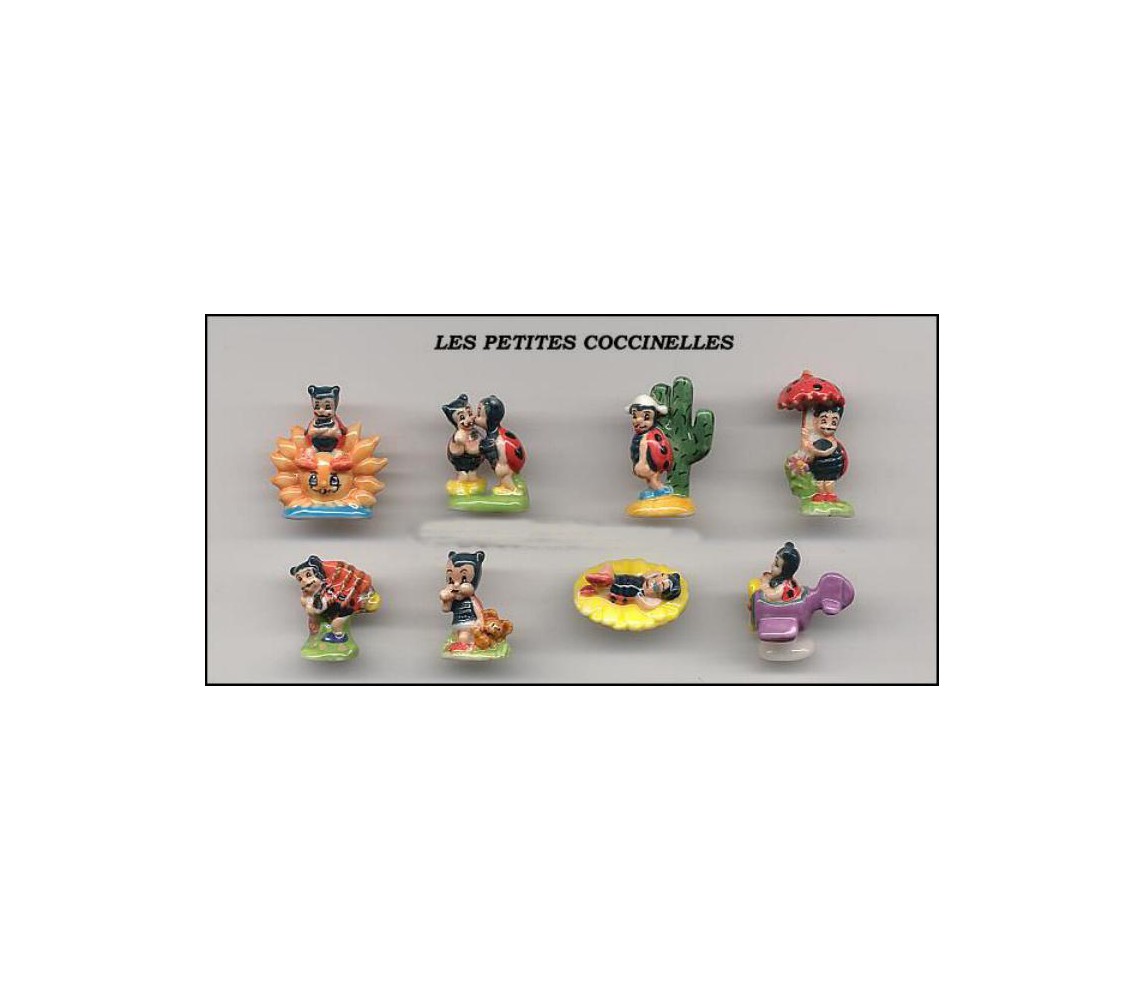 COCCINELLE LADYBUG CUTE PETIT Set 8 FIGURE 3cm Miniature Porcellana FEVES France