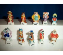 CHIP AND DALE 2003 Set 10 FIGURES Miniatures 3cm Porcelain FEVES France ORIGINAL