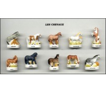 HORSE Species BREEDS 2007 French Set 10 Cute PORCELAIN Mini Figures RARE Feves