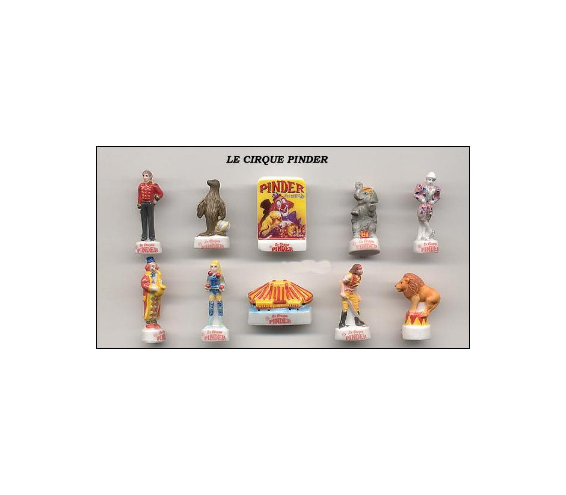 CIRCO CIRCUS PINDER Set 10 Figures Miniatures 3cm Porcelain FEVES France